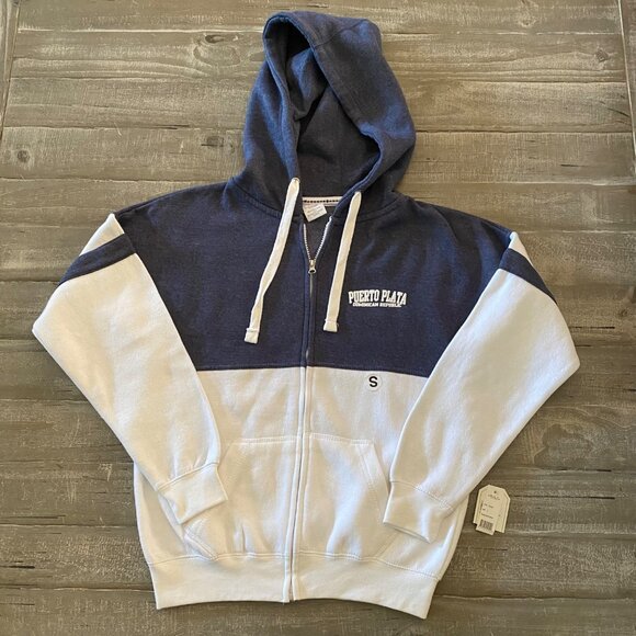 Exist Other - Exist Puerto Plata Dominican Republic Hoodie Jacket Size Small Blue & White New